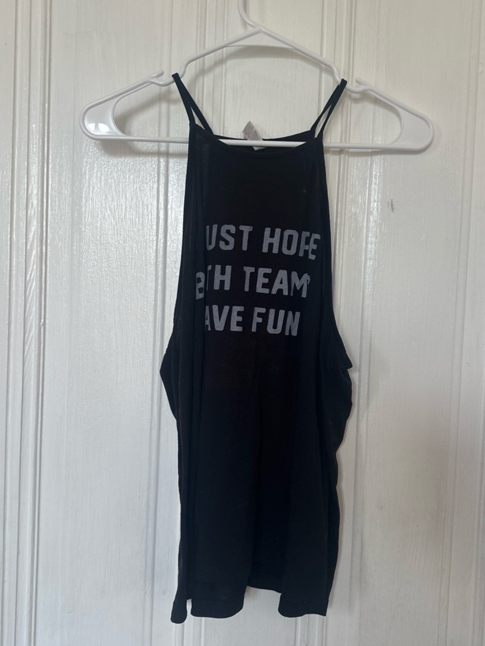 Black Graphic Tank Top - 'Have Fun' Text